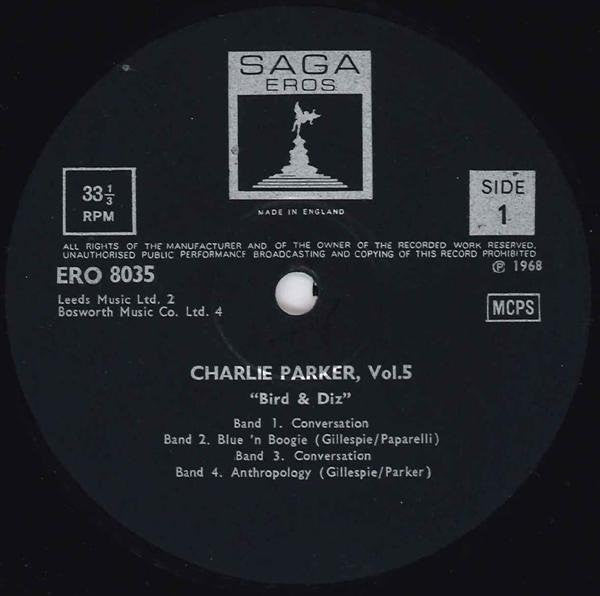 Charlie Parker ~ Vol. 5 / Bird And Diz (Vinyl) - Djungel & Jazz