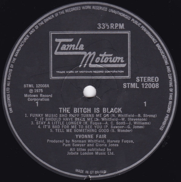Yvonne Fair ~ The Bitch Is Black (Vinyl) - Djungel & Jazz