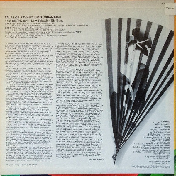 Toshiko Akiyoshi-Lew Tabackin Big Band ~ Tales Of A Courtesan (Oirantan) (Vinyl) - Djungel & Jazz