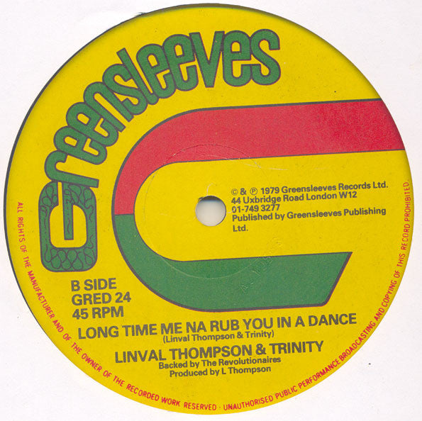 Linval Thompson : One More Chance / Long Time Me Na Rub You In A Dance (12")