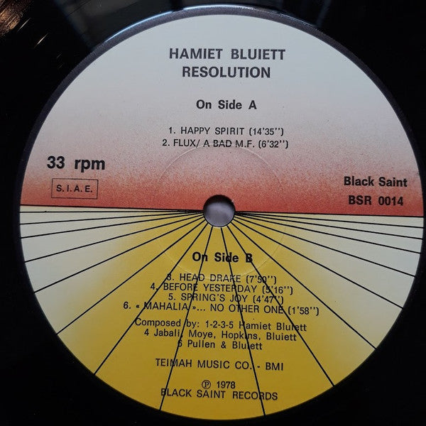 Hamiet Bluiett : Resolution (LP, Album)