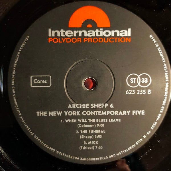 Archie Shepp & The New York Contemporary Five ~ Archie Shepp & The New York Contemporary Five (Vinyl) - Djungel & Jazz