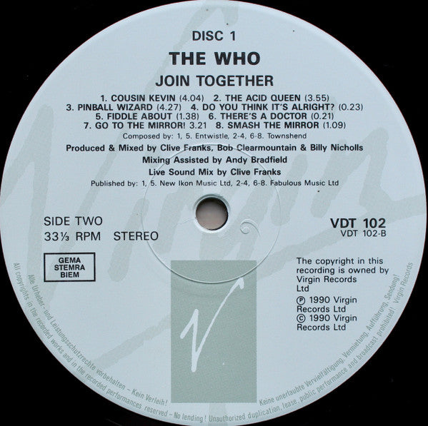 The Who ~ Join Together (Vinyl) - Djungel & Jazz