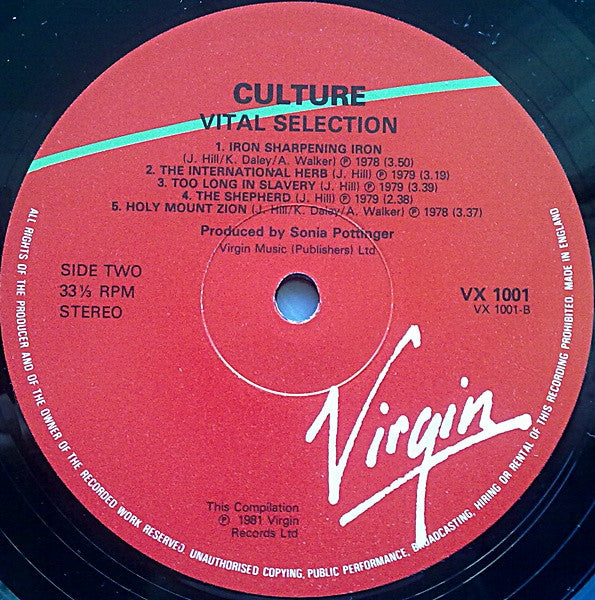 Culture ~ Vital Selection (Vinyl) - Djungel & Jazz