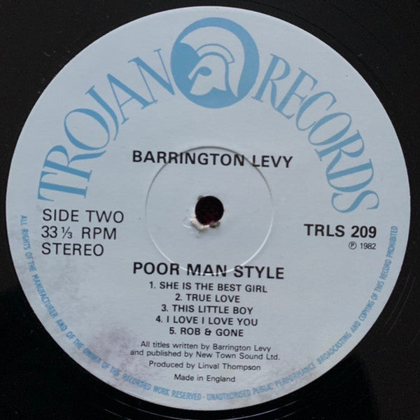 Barrington Levy : Poor Man Style (LP, Album)