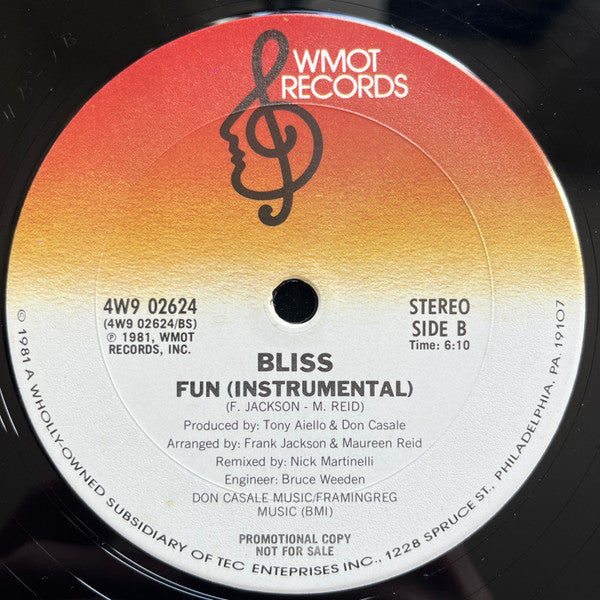 Bliss (32) : Fun (12", Promo)