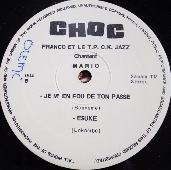 Franco Et Son Orchestre T.P.O.K. Jazz ~ Mario (Vinyl) - Djungel & Jazz