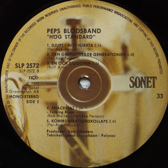 Peps Blodsband ~ Hög Standard (Vinyl) - Djungel & Jazz
