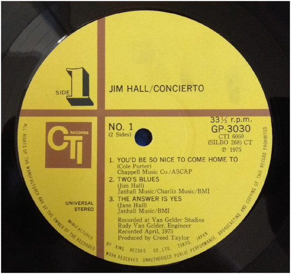 Jim Hall ~ Concierto (Vinyl) - Djungel & Jazz