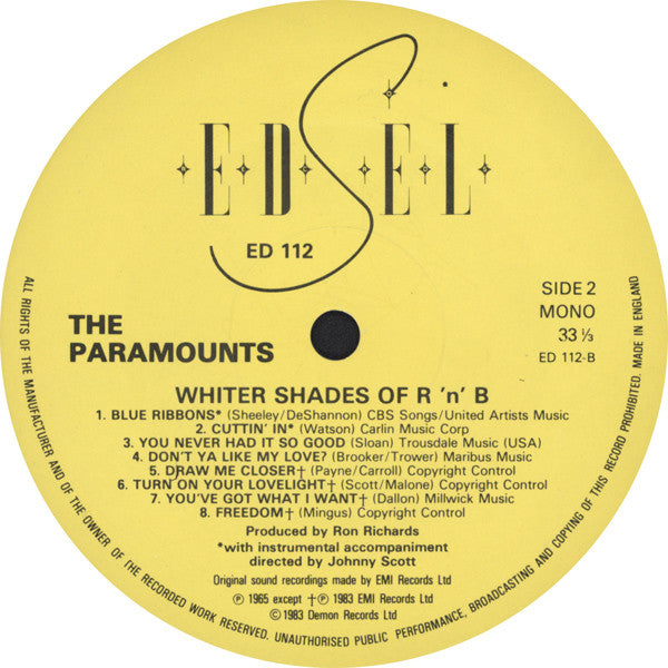 The Paramounts ~ Whiter Shades Of R&B (Vinyl) - Djungel & Jazz