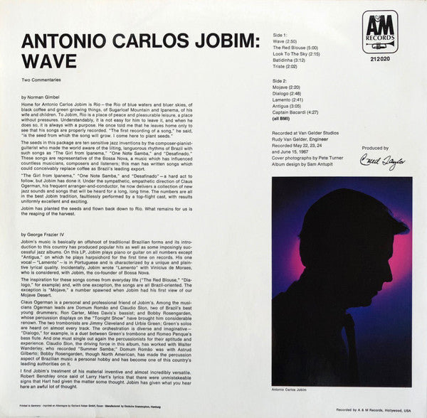Antonio Carlos Jobim ~ Wave (Vinyl) - Djungel & Jazz