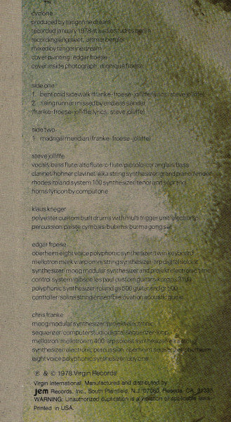 Tangerine Dream ~ Cyclone (Vinyl) - Djungel & Jazz