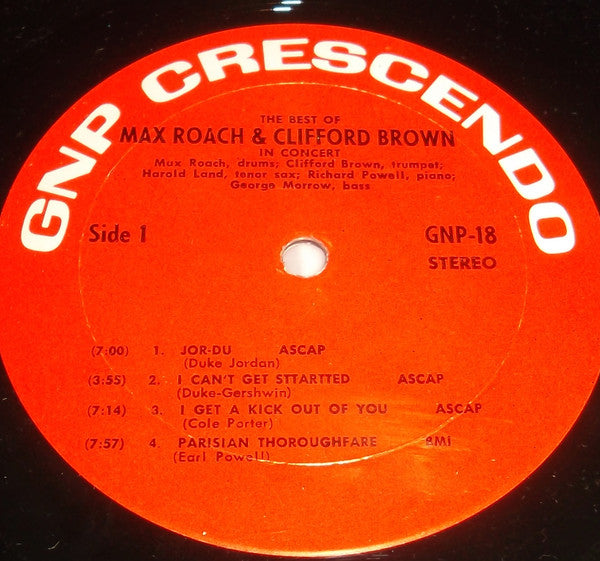 Max Roach And Clifford Brown ~ The Best Of Max Roach And Clifford Brown In Concert (Vinyl) - Djungel & Jazz