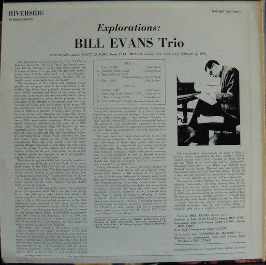The Bill Evans Trio : Explorations (LP, Album, RE)