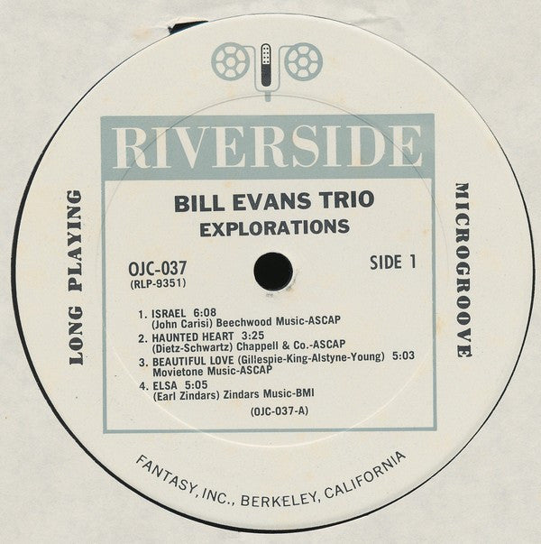 The Bill Evans Trio : Explorations (LP, Album, RE)