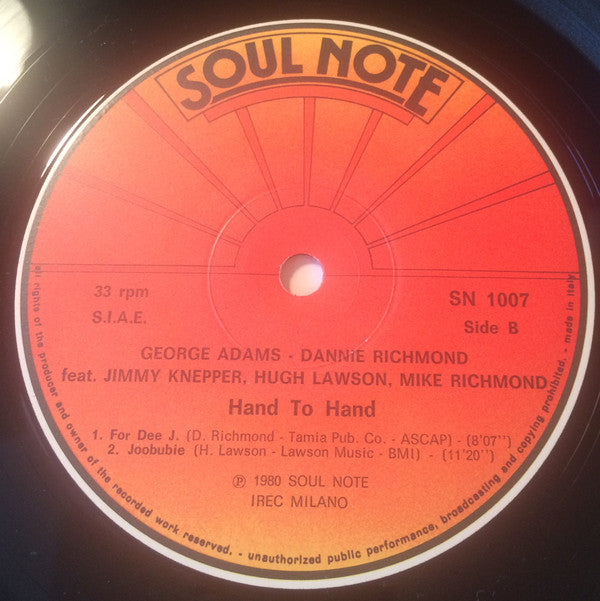 George Adams - Dannie Richmond ~ Hand To Hand (Vinyl) - Djungel & Jazz