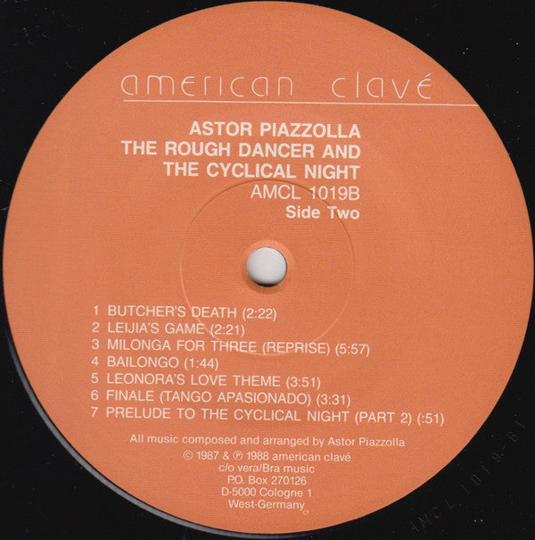 Astor Piazzolla ~ The Rough Dancer And The Cyclical Night (Tango Apasionado) (Vinyl) - Djungel & Jazz