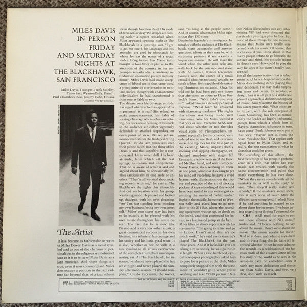 Miles Davis ~ In Person Friday And Saturday Nights At The Blackhawk, San Francisco (Vinyl) - Djungel & Jazz