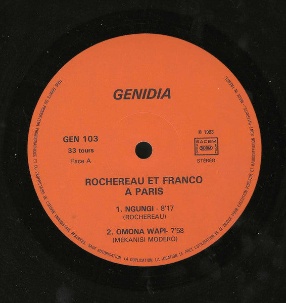 Tabu Ley Rochereau Et Franco ~ L'Evénement! Rochereau Et Franco A Paris (Vinyl) - Djungel & Jazz
