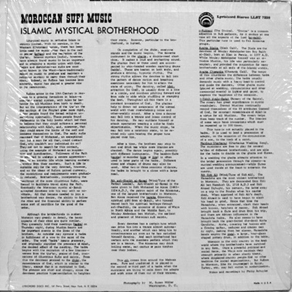 Instrumental Group Of Mohamed Ben Mohamed El Majdoub ~ Moroccan Sufi Music (Islamic Mystical Brotherhood) (Vinyl) - Djungel & Jazz