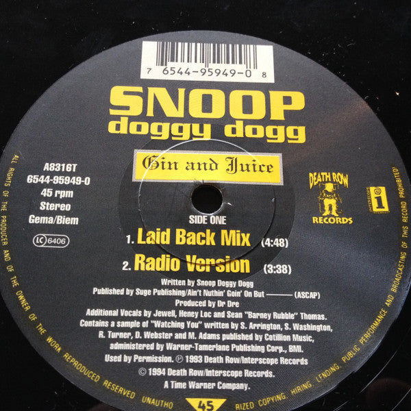 Snoop Dogg ~ Gin & Juice (Vinyl) - Djungel & Jazz