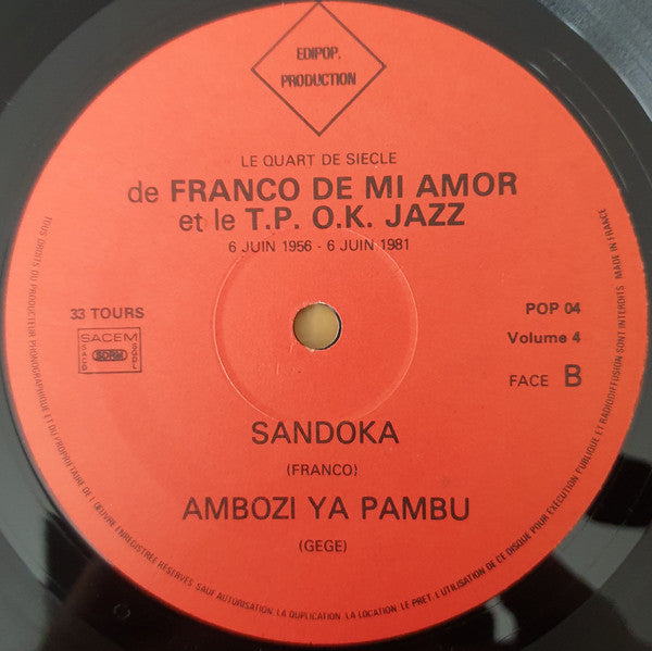 Franco Et Orchestre T.P.O.K. Jazz ~ Keba Na Matraque (Vol. 4) - Mandola (Vinyl) - Djungel & Jazz