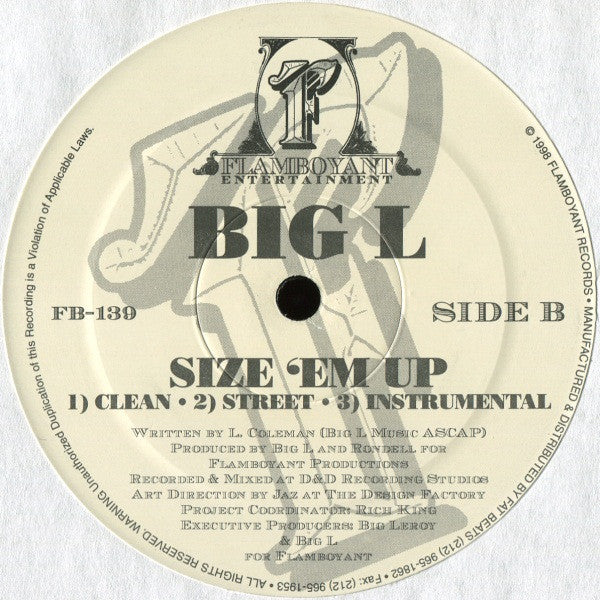 Big L ~ Ebonics / Size 'Em Up (Vinyl) - Djungel & Jazz