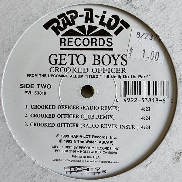 Geto Boys ~ Crooked Officer (Vinyl) - Djungel & Jazz