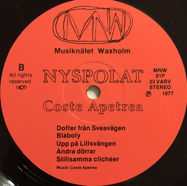 Coste Apetrea ~ Nyspolat (Vinyl) - Djungel & Jazz