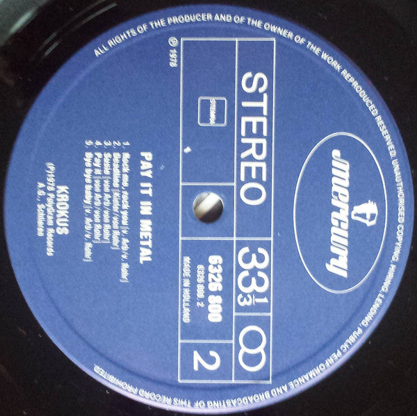 Krokus ~ Pay It In Metal (Vinyl) - Djungel & Jazz