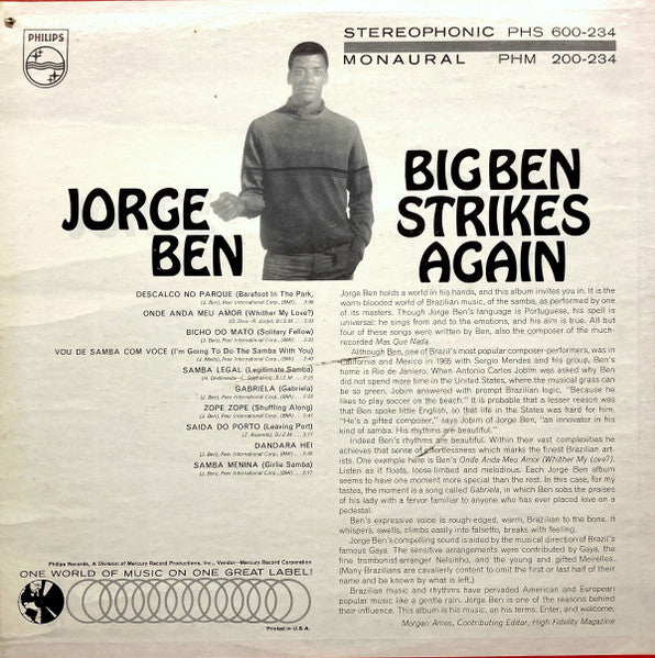 Jorge Ben : Big Ben Strikes Again (LP, Album, RE)