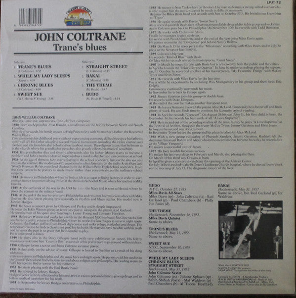 John Coltrane ~ Trane's Blues (Vinyl) - Djungel & Jazz