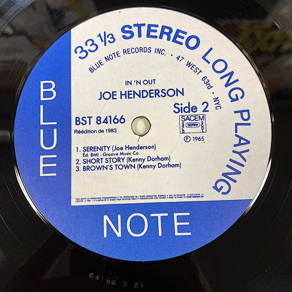 Joe Henderson : In 'N Out (LP, Album, RE)