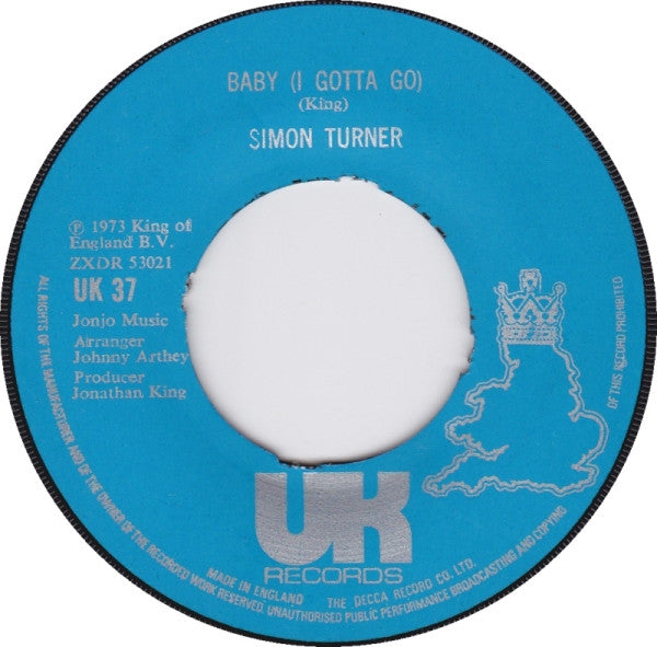 Simon Turner ~ Baby (I Gotta Go) / I Wanna Love My Life Away (Vinyl) - Djungel & Jazz