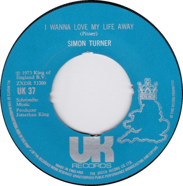 Simon Turner ~ Baby (I Gotta Go) / I Wanna Love My Life Away (Vinyl) - Djungel & Jazz