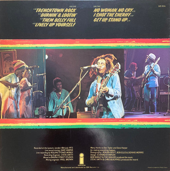 Bob Marley & The Wailers : Live! (LP, Album, RE, EMI)