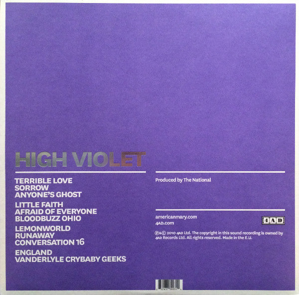 The National : High Violet (2xLP, Album, 180)
