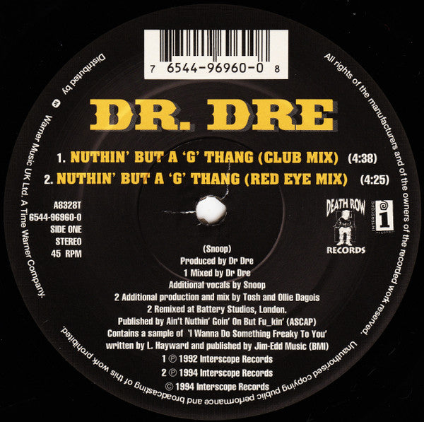 Dr. Dre ~ Nuthin' But A 'G' Thang (Vinyl) - Djungel & Jazz