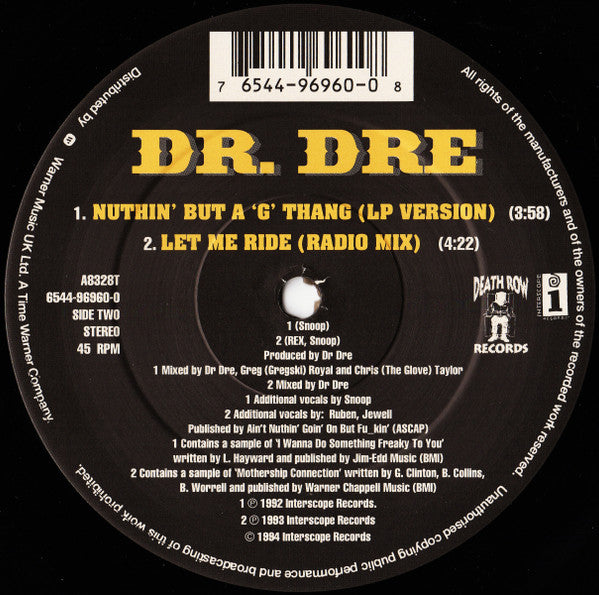 Dr. Dre ~ Nuthin' But A 'G' Thang (Vinyl) - Djungel & Jazz