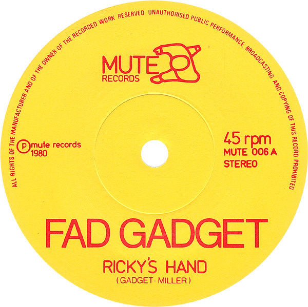 Fad Gadget ~ Ricky's Hand / Handshake (Vinyl) - Djungel & Jazz