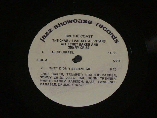 Charlie Parker, Chet Baker, Sonny Criss ~ On The Coast (Vinyl) - Djungel & Jazz