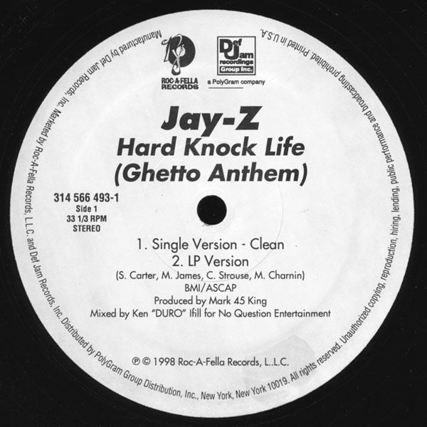 Jay-Z ~ Hard Knock Life (Ghetto Anthem) (Vinyl) - Djungel & Jazz