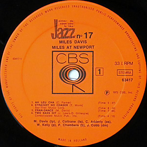 The Miles Davis Sextet / The Miles Davis Quintet ~ Miles At Newport (Vinyl) - Djungel & Jazz