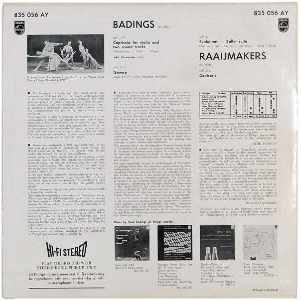 Badings / Raaijmakers ~ Electronic Music (Vinyl) - Djungel & Jazz