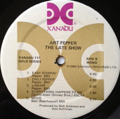 Art Pepper ~ The Late Show (Vinyl) - Djungel & Jazz