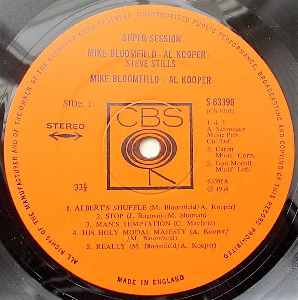Mike Bloomfield / Al Kooper / Steve Stills ~ Super Session (Vinyl) - Djungel & Jazz