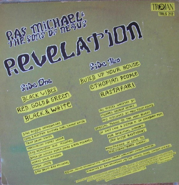 Ras Michael & The Sons Of Negus : Revelation (LP, Album)