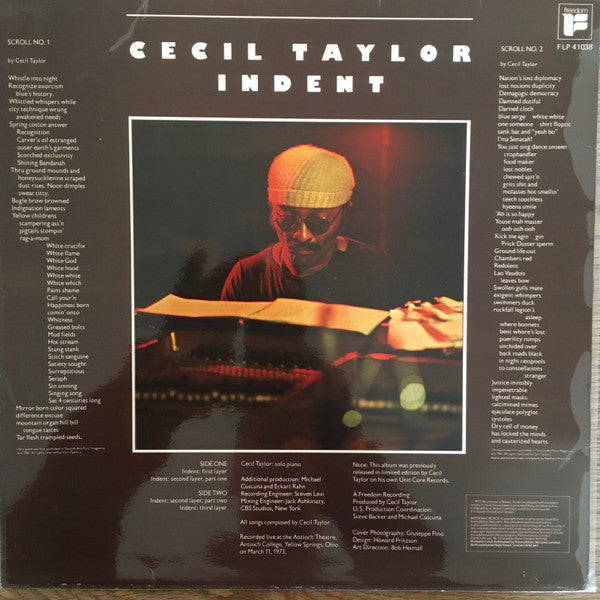 Cecil Taylor ~ Indent (Vinyl) - Djungel & Jazz