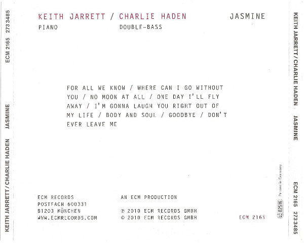 Keith Jarrett / Charlie Haden ~ Jasmine (Vinyl) - Djungel & Jazz