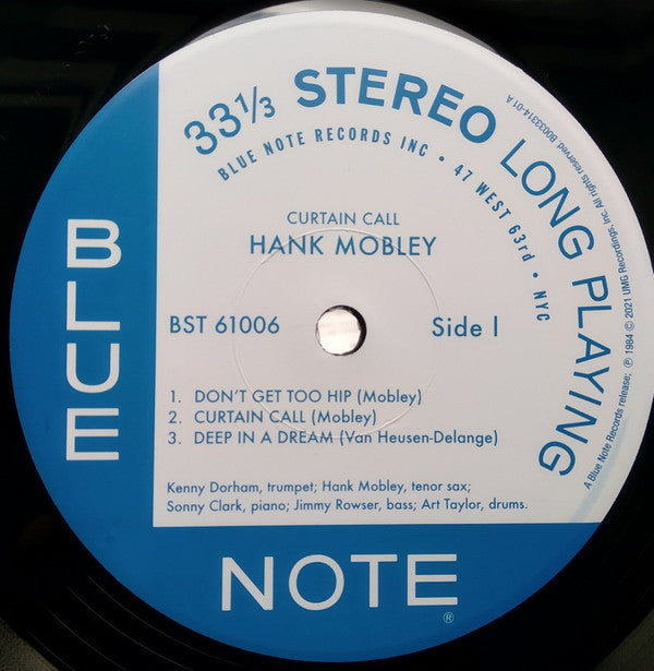 Hank Mobley Featuring Kenny Dorham & Sonny Clark ~ Curtain Call (Vinyl) - Djungel & Jazz